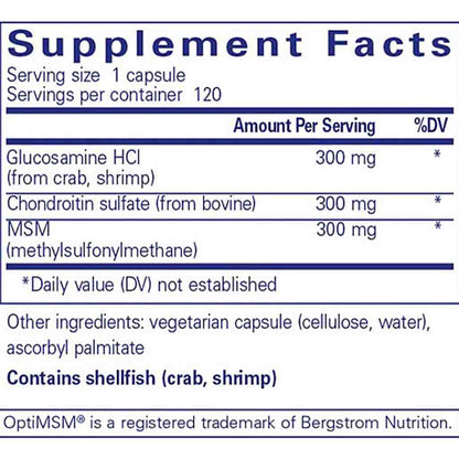 Pure Encapsulations Glucosamine Chondroitin with MSM 120c