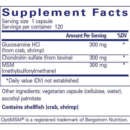 Pure Encapsulations Glucosamine Chondroitin with MSM 120c