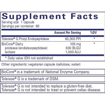 Pure Encapsulations Gluten/Dairy Digest 60c