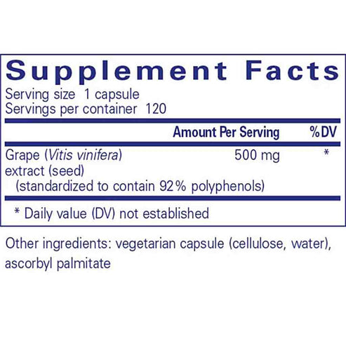 Pure Encapsulations Grape Pip 500mg 120c