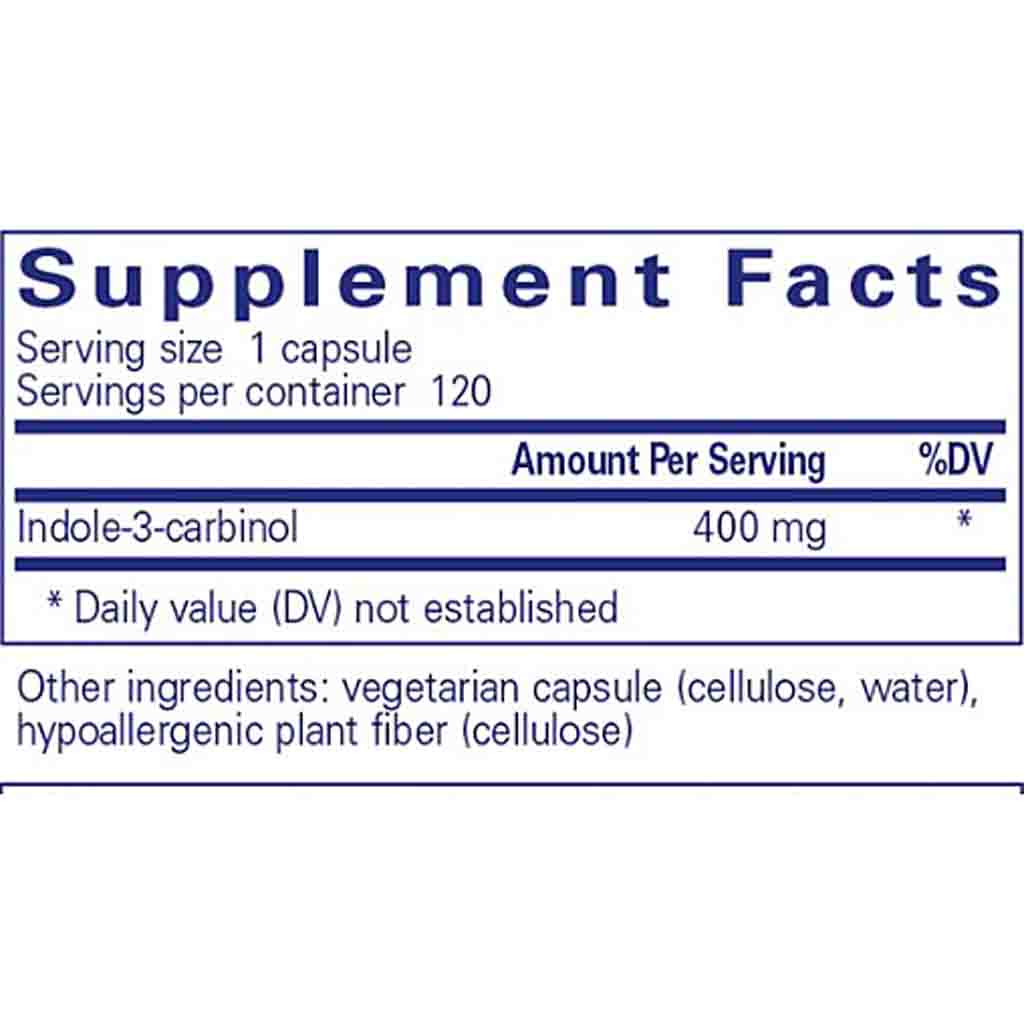 Pure Encapsulations Indole-3-Carbinol 400mg 120c