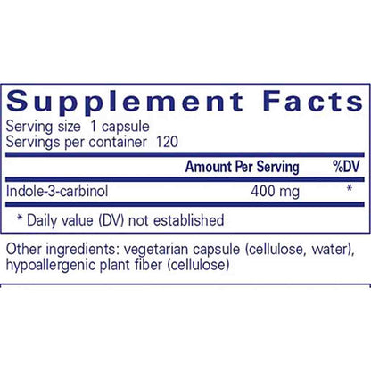 Pure Encapsulations Indole-3-Carbinol 400mg 120c