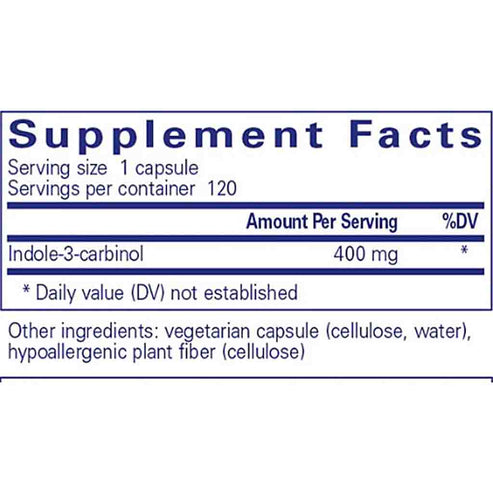 Pure Encapsulations Indole-3-Carbinol 400mg 120c