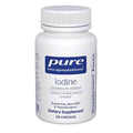 White bottle of Pure Encapsulations Iodine supplement on a white background