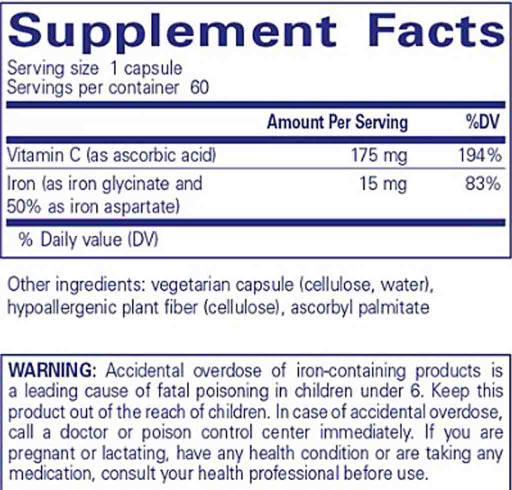 Pure Encapsulations Iron-C 60c