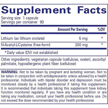 Pure Encapsulations Lithium Orotate 5mg 90c