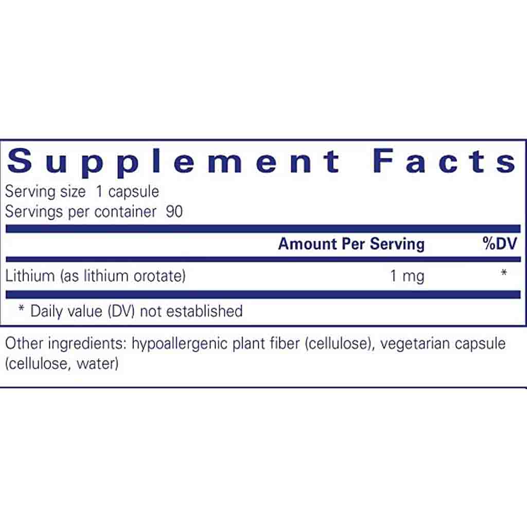 Pure Encapsulations Lithium Orotate 1 mg 90caps