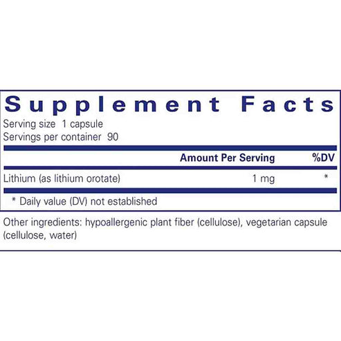 Pure Encapsulations Lithium Orotate 1 mg 90caps