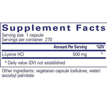Pure Encapsulations L-Lysine 270c