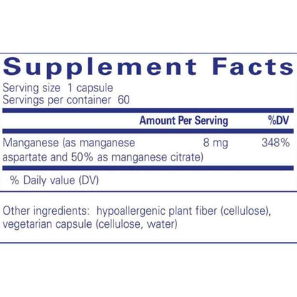 Pure Encapsulations Manganese (aspartate/citrate) 60c