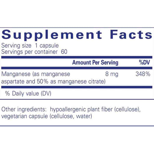 Pure Encapsulations Manganese (aspartate/citrate) 60c