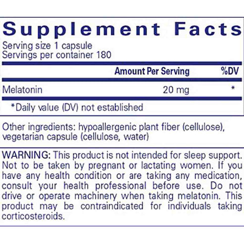 Pure Encapsulations Melatonin 20mg 180c