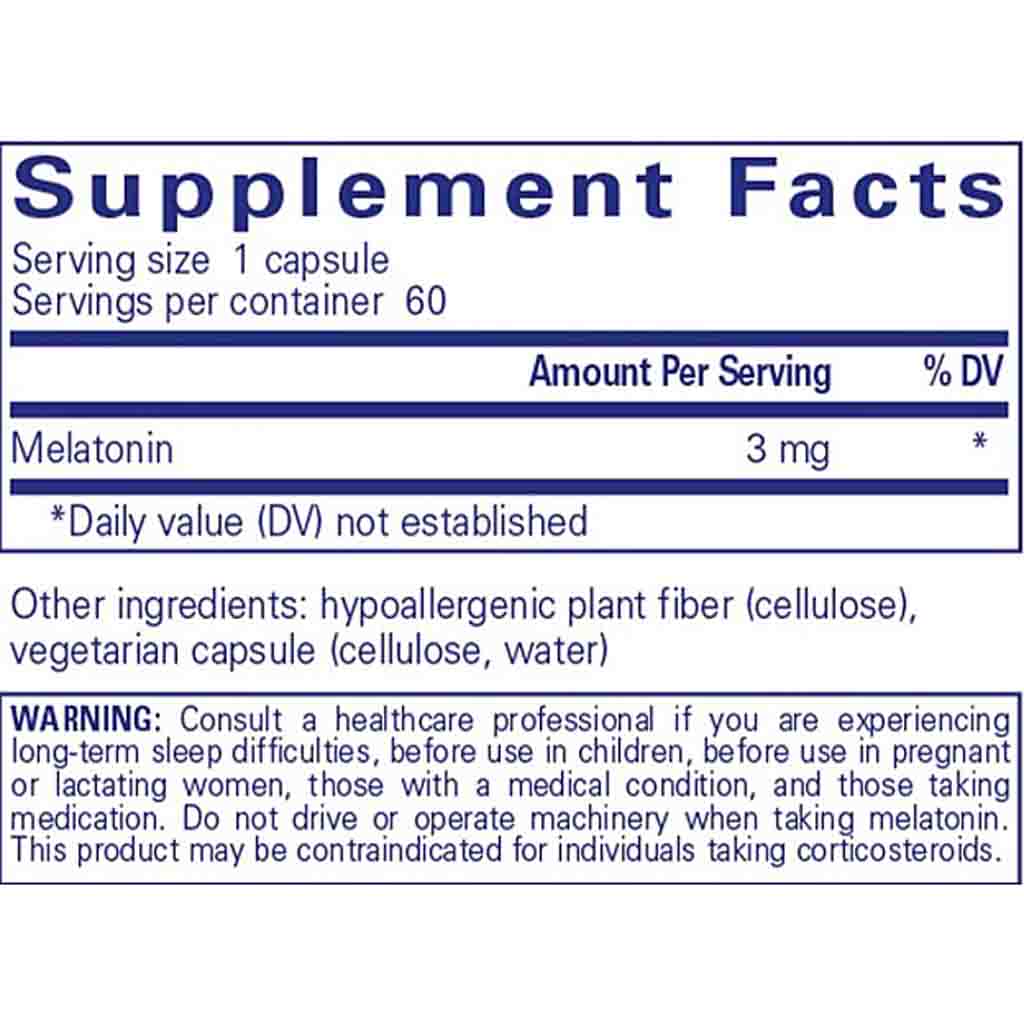 Pure Encapsulations Melatonin 3mg 60c