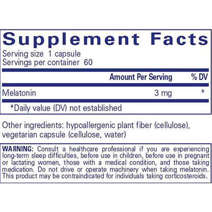 Pure Encapsulations Melatonin 3mg 60c