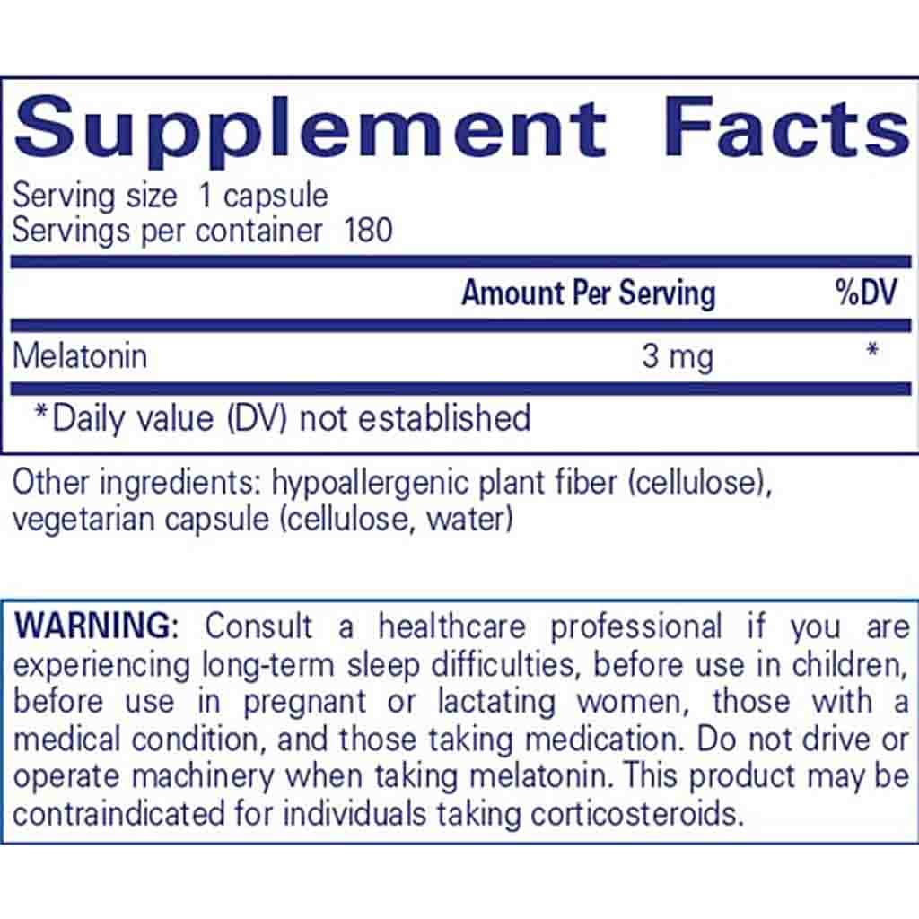 Pure Encapsulations Melatonin 3mg 180c