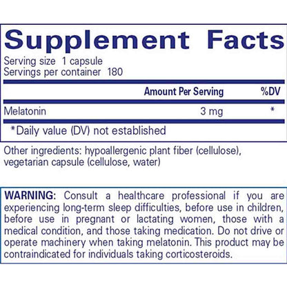 Pure Encapsulations Melatonin 3mg 180c