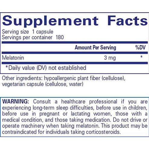 Pure Encapsulations Melatonin 3mg 180c