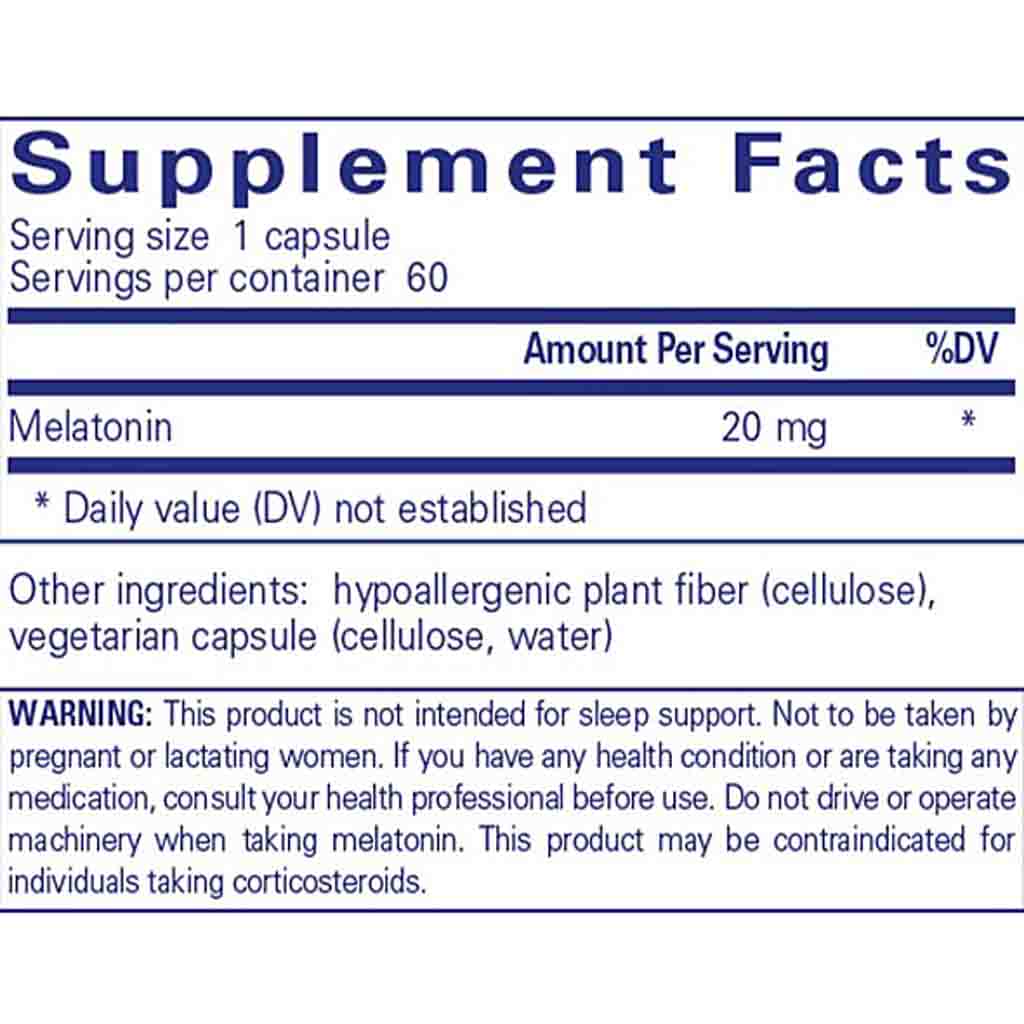 Pure Encapsulations Melatonin 20mg 60c