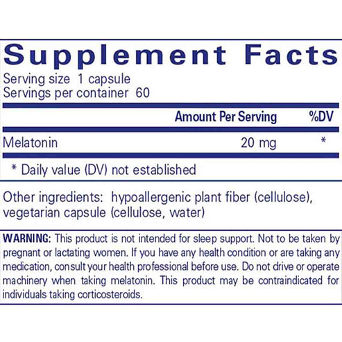 Pure Encapsulations Melatonin 20mg 60c