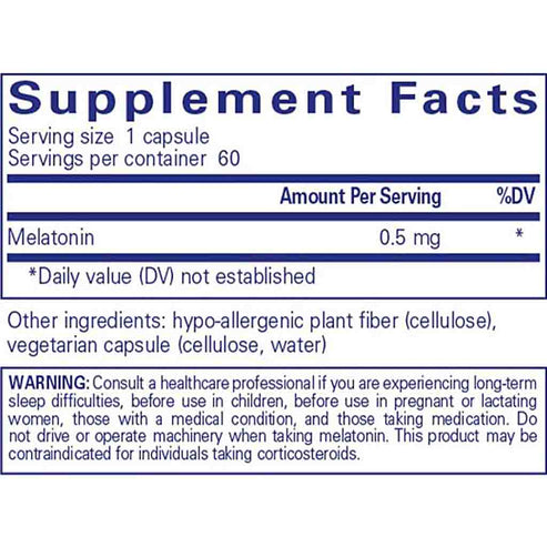 Pure Encapsulations Melatonin 0.5mg 60c