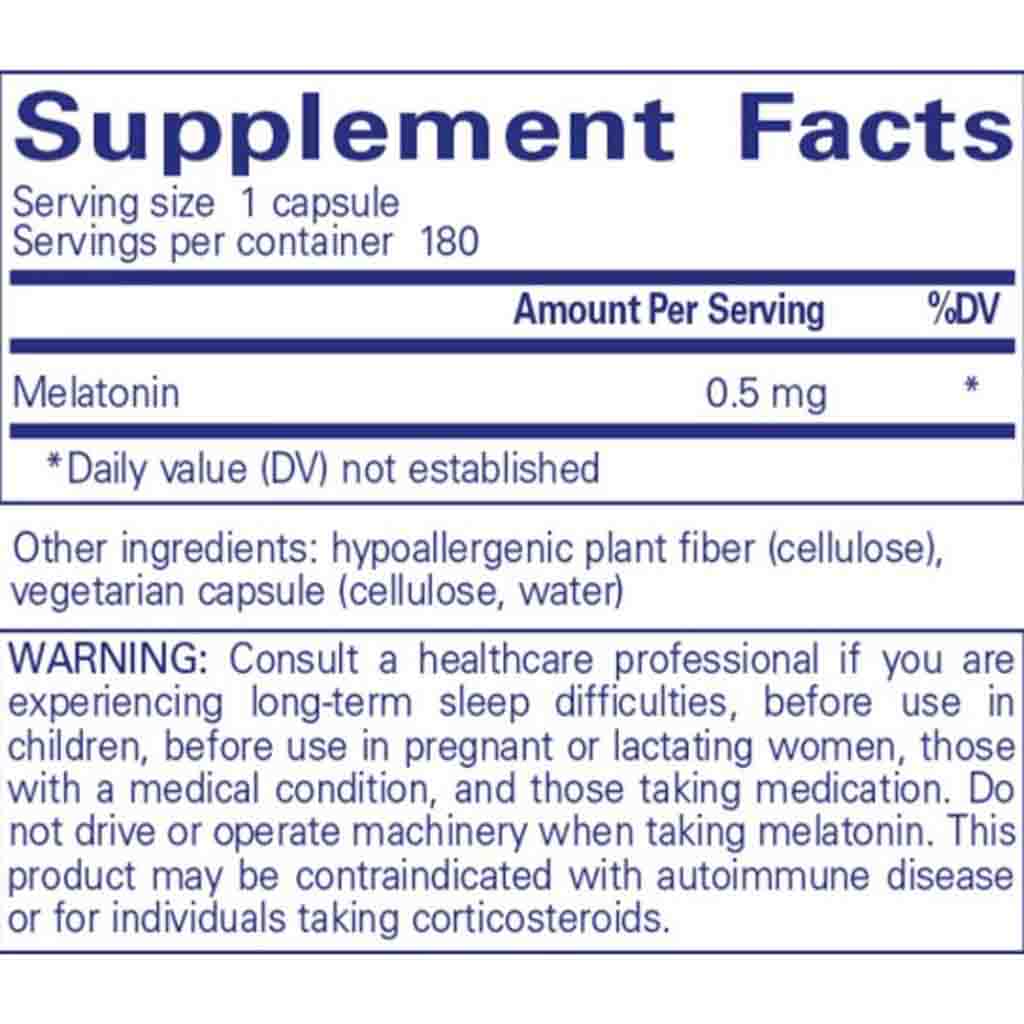 Pure Encapsulations Melatonin 0.5mg 180c