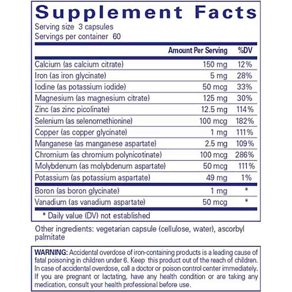 Pure Encapsulations Mineral 650 180c