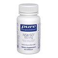 Supplement bottle labeled 'pure encapsulations NSK-SD 100 mg' on a white background