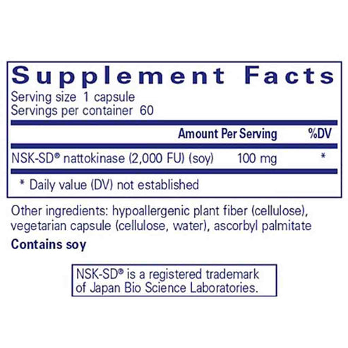 Pure Encapsulations NSK-SD (Nattokinase) 100mg 60c