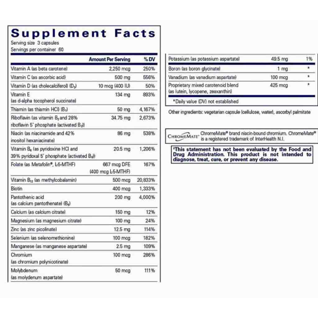 Pure Encapsulations Nutrient 950 without Copper, Iron & Iodine 180c
