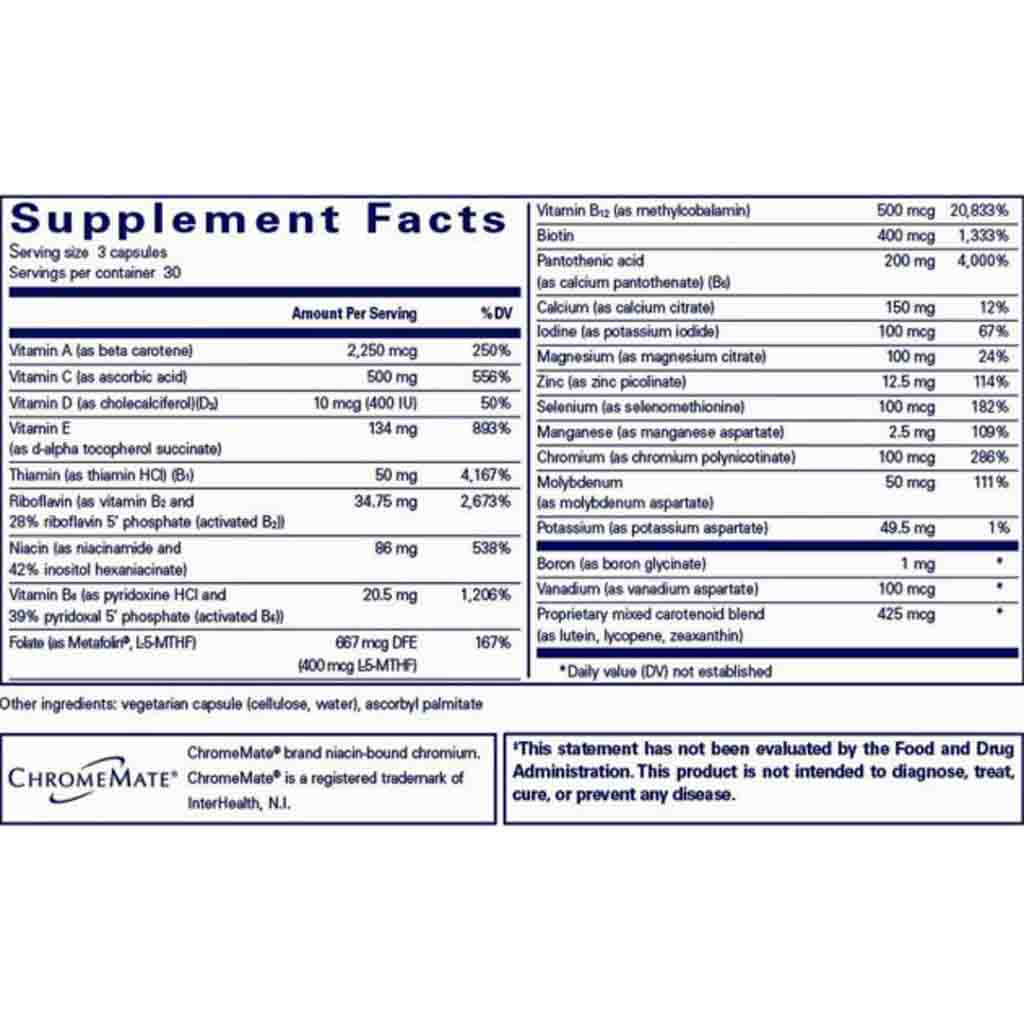 Pure Encapsulations Nutrient 950 without Copper and Iron 90c