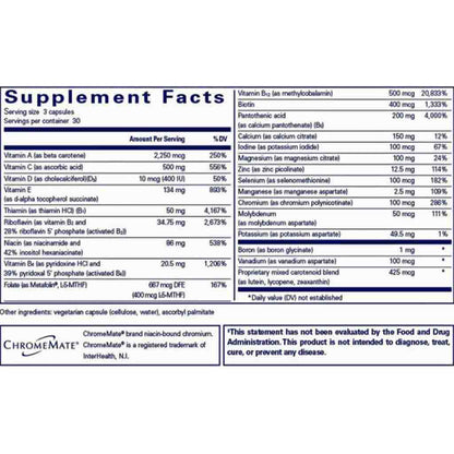 Pure Encapsulations Nutrient 950 without Copper and Iron 90c
