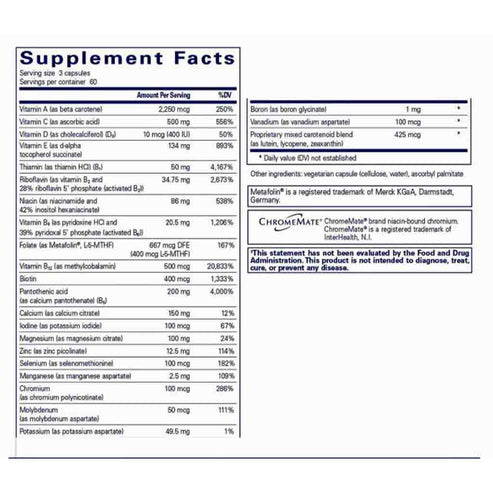 Pure Encapsulations Nutrient 950 without Copper & Iron 180c