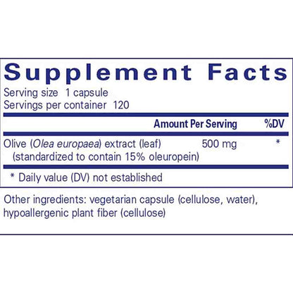 Pure Encapsulations Olive Leaf Extract 120c