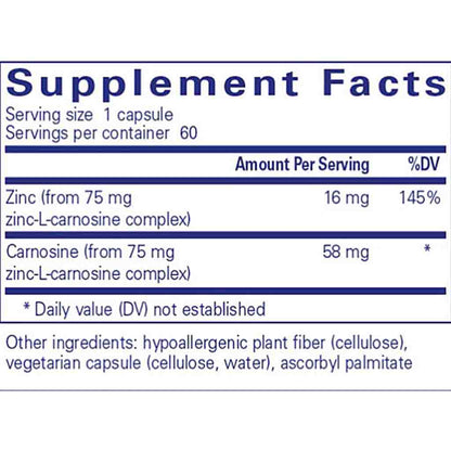 Pure Encapsulations Peptic-Care (Zinc L Carnosine) 60sg