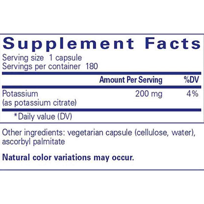 Pure Encapsulations Potassium (citrate) 180c