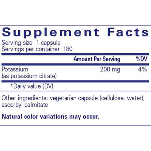 Pure Encapsulations Potassium (citrate) 180c