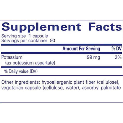 Pure Encapsulations Potassium (aspartate) 90c