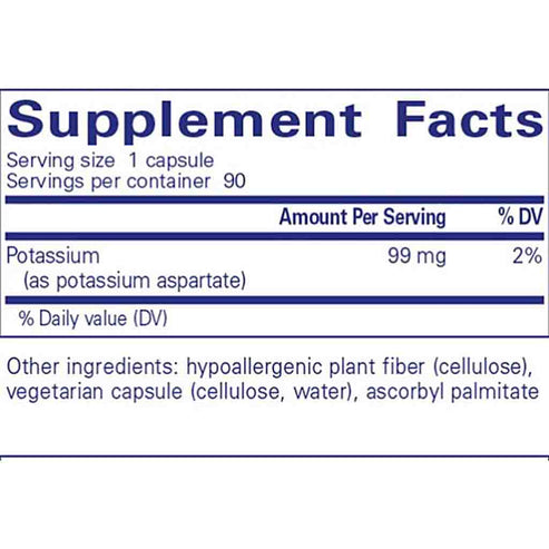 Pure Encapsulations Potassium (aspartate) 90c