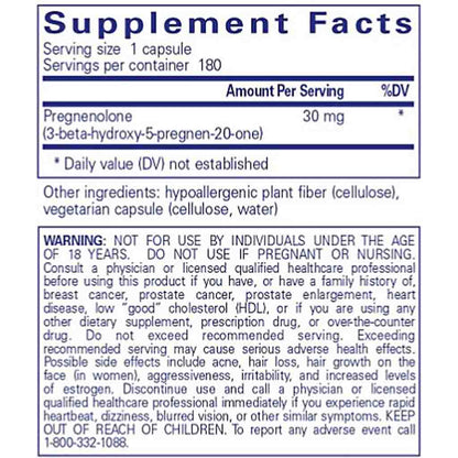 Pure Encapsulations Pregnenolone 30mg 180c
