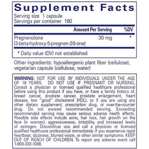 Pure Encapsulations Pregnenolone 30mg 180c