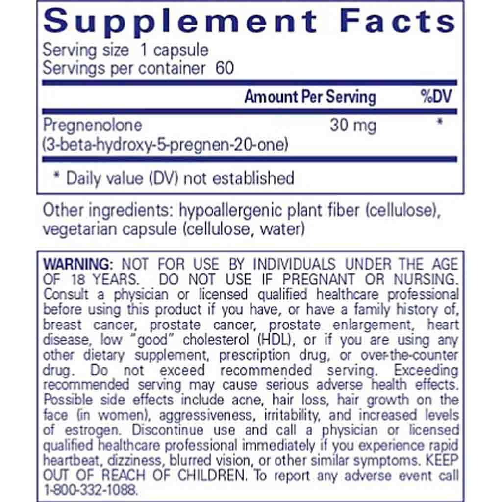 Pure Encapsulations Pregnenolone 30mg 60c
