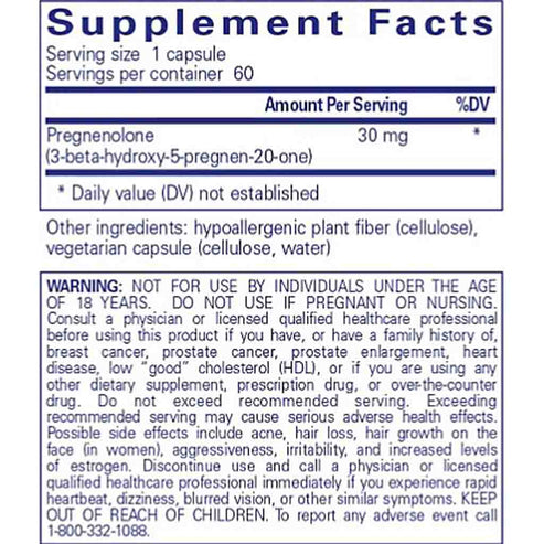 Pure Encapsulations Pregnenolone 30mg 60c