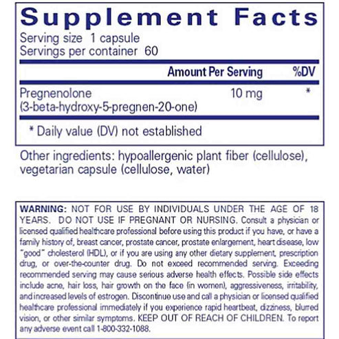 Pure Encapsulations Pregnenolone 10mg 60c