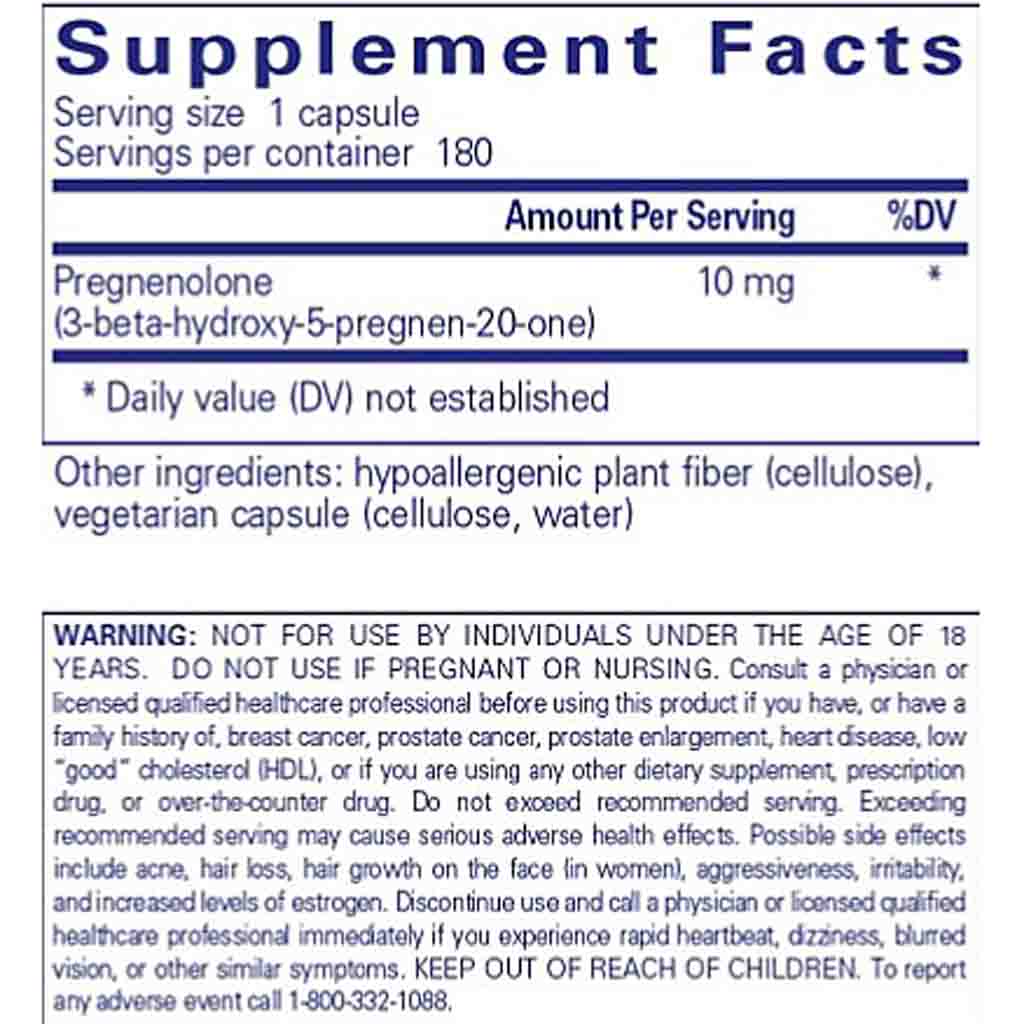 Pure Encapsulations Pregnenolone 10mg 180c