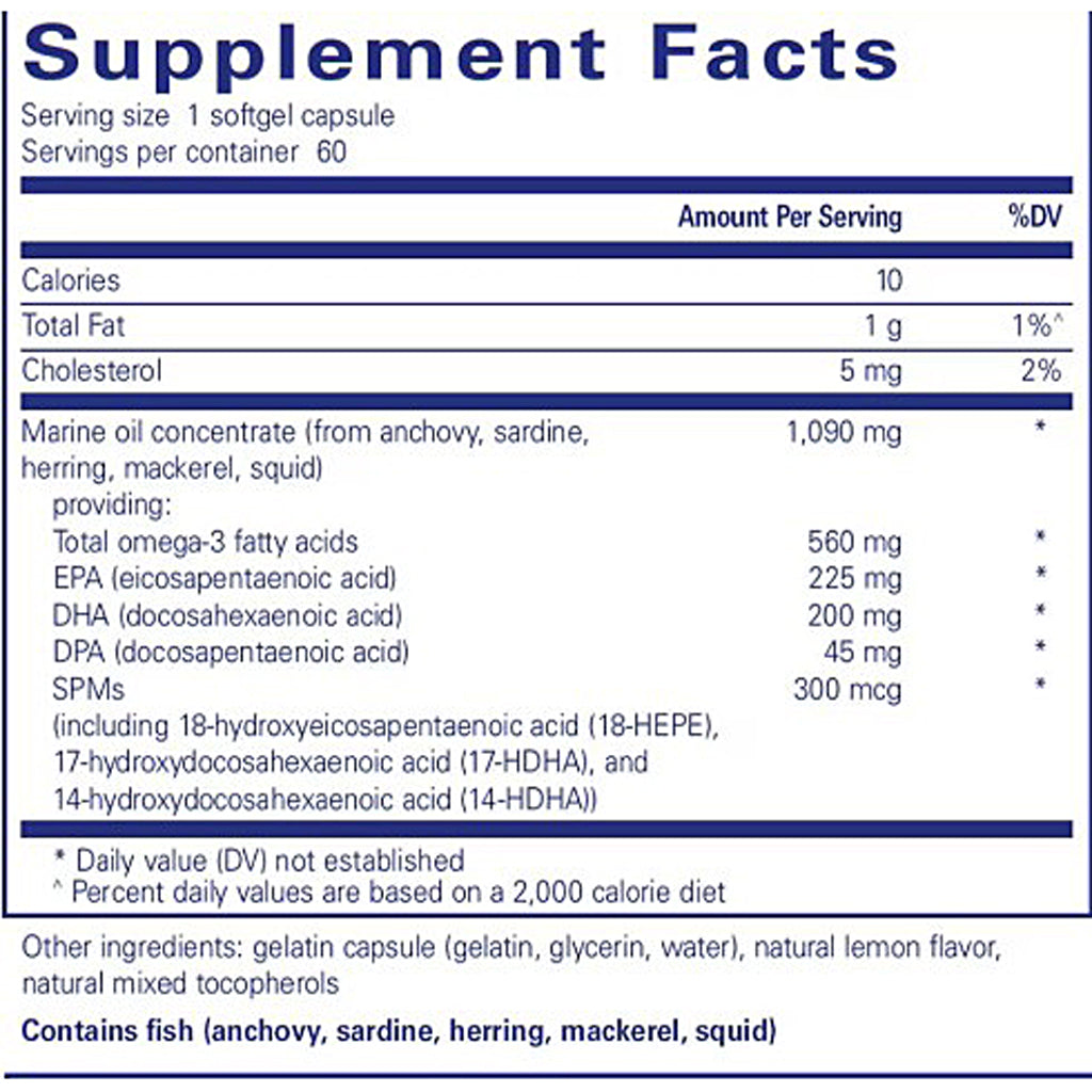 Pure Encapsulations Pro-Resolve Omega 60 softgel capsules