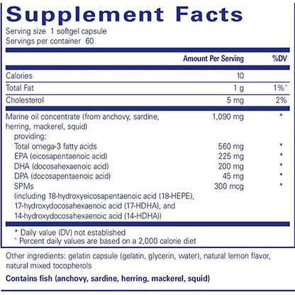 Pure Encapsulations Pro-Resolve Omega 60 softgel capsules