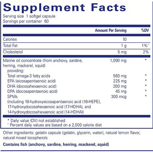 Pure Encapsulations Pro-Resolve Omega 60 softgel capsules