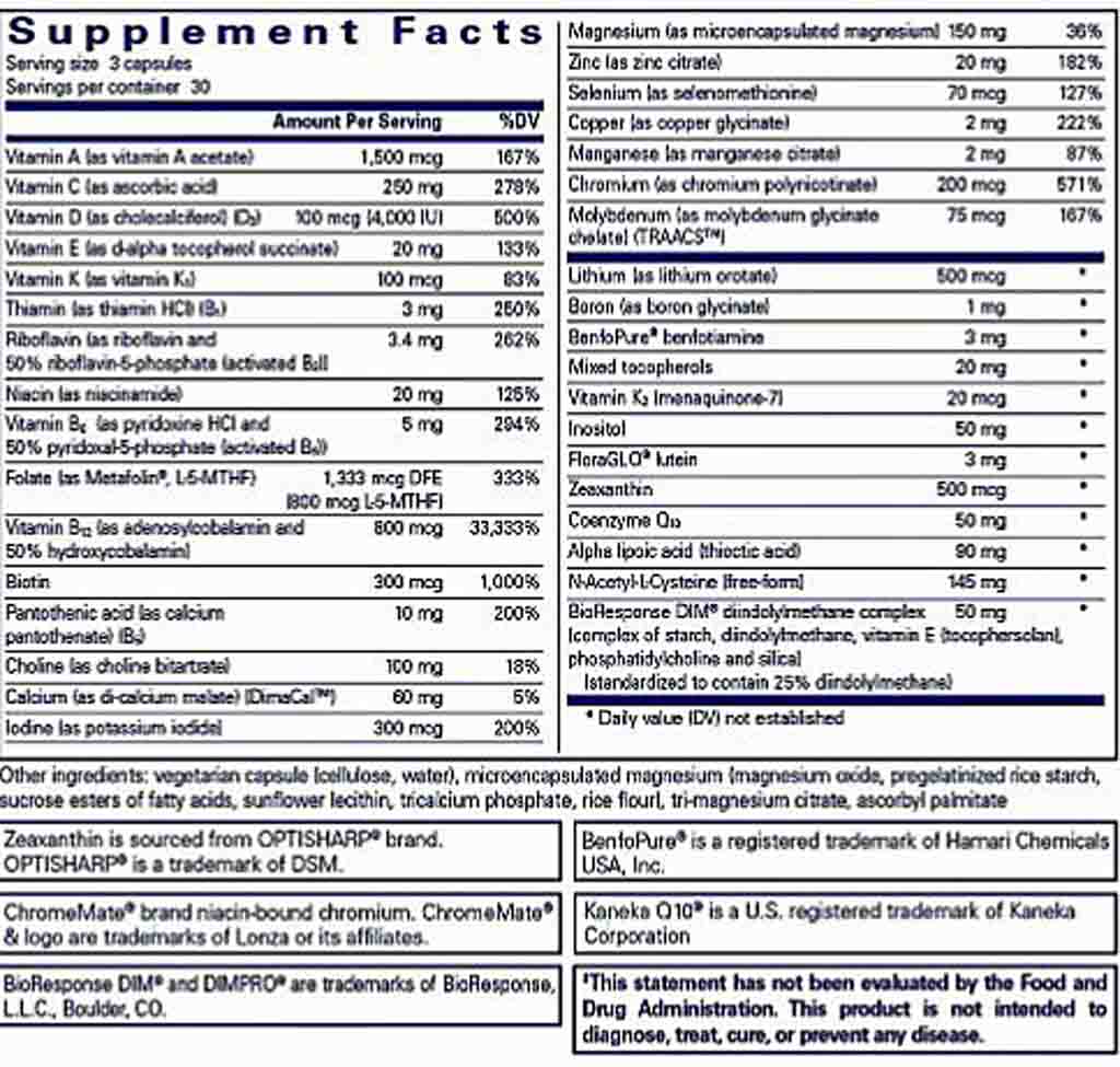 Pure Encapsulations PureGenomics UltraMultivitamin 90c