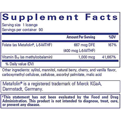 Pure Encapsulations PureMelt B12 Folate 90 loz