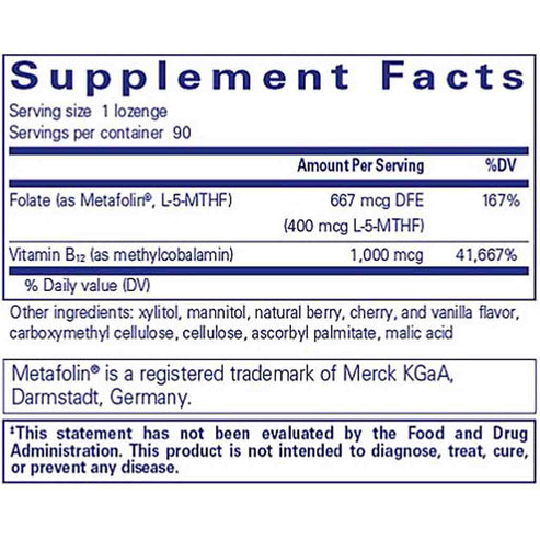 Pure Encapsulations PureMelt B12 Folate 90 loz